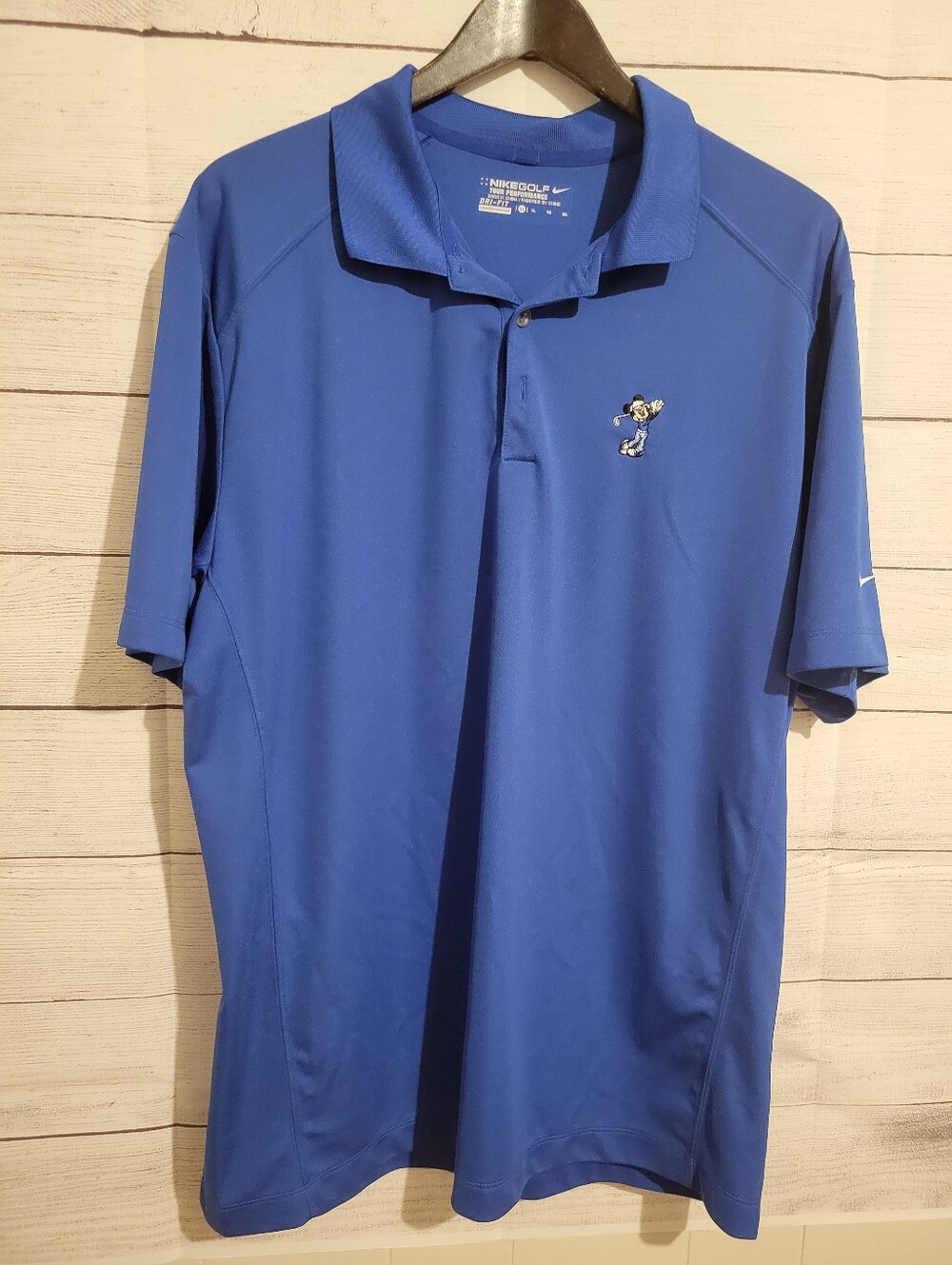 Nike Golf Polo Shirt Men X-LARGE Dri Fit Tour Performance Mickey Mouse Disney